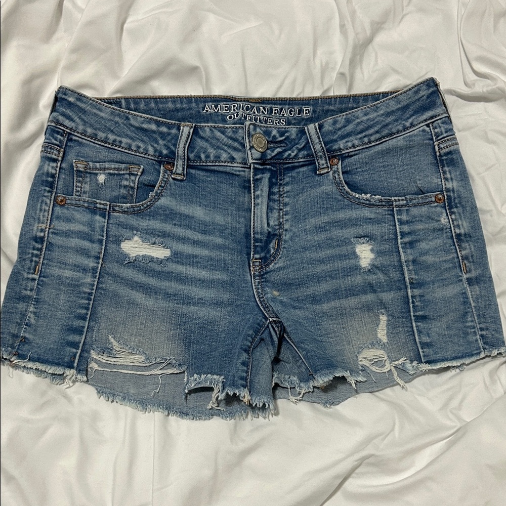 American Eagle Outfitters Distressed Blue Jean Shorts